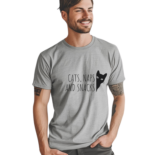 Shirt Cat voor heren unisex zwaar katoenen modern grappig shirt met korte mouwen
