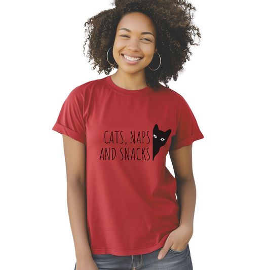 Shirt Kat voor vrouw unisex zwaar katoenen modern grappig shirt met korte mouwen